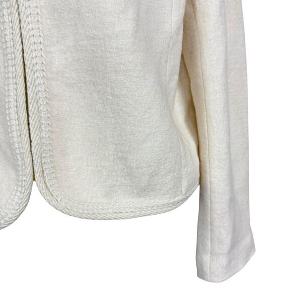 Talbots Ivory Womens Boiled Wool Blend Suit Jacket Blazer Career Classic sz 10 - Picture 7 of 16